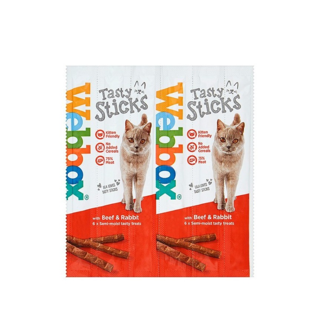 Webbox Cat Treat Tasty Sticks Beef & Rabbit 30 g (6 pcs)