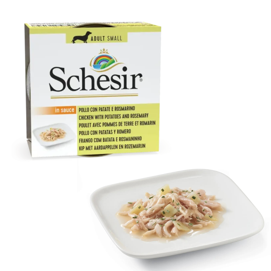 Schesir Chicken with Potatoes and Rosemary Wet Dog Food, 85g