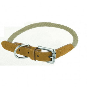 Hound Real Leather Braided Dog Collar 33-41cm