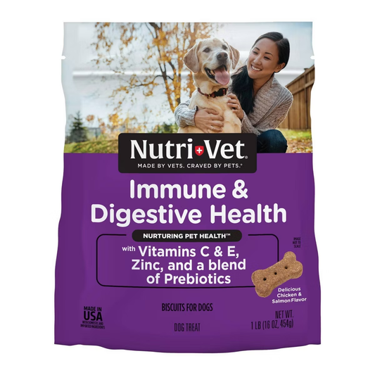 Nutri-Vet Immune & Digestive Health Biscuits for Dogs  16 oz