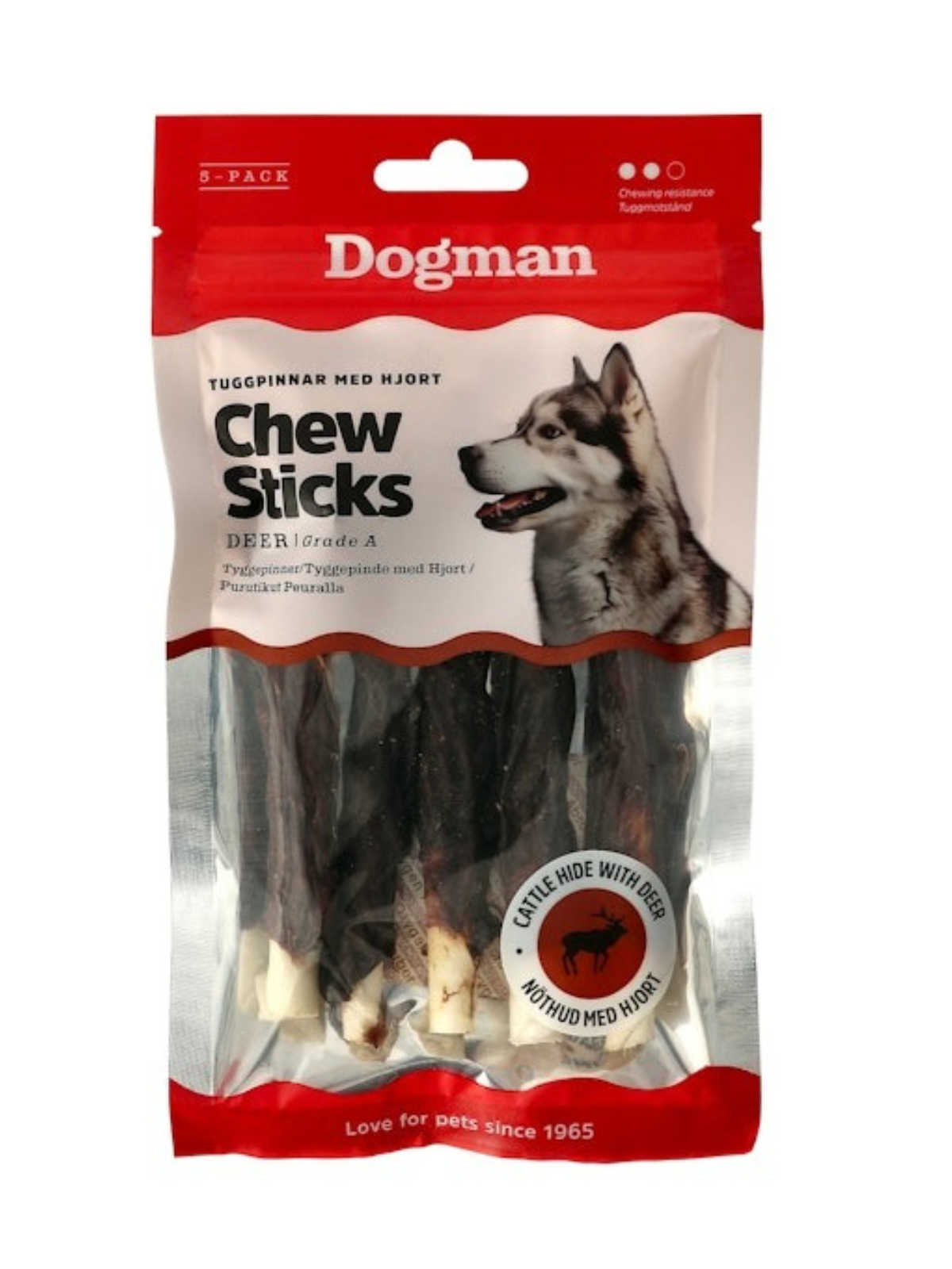 رجل الكلب - أعواد المضغ مع الغزلان 5 بنسات صغيرة