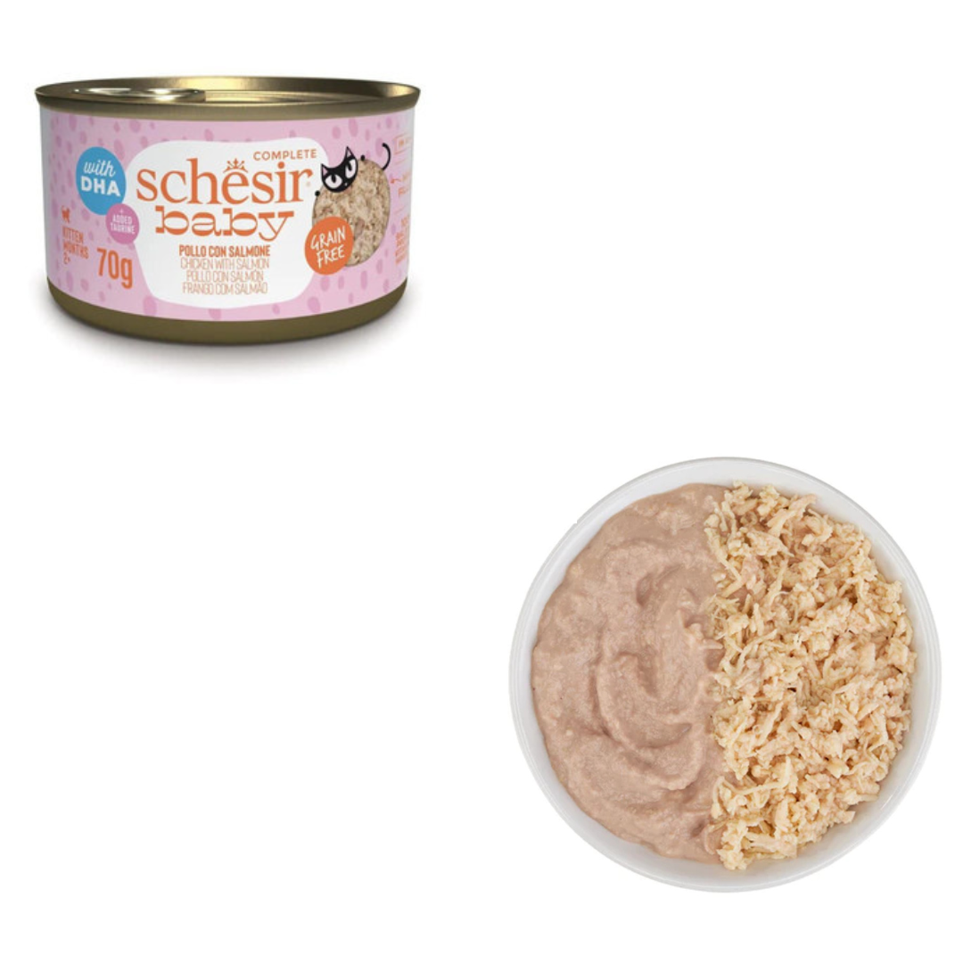 Schesir Baby Mousse & Fillets For Baby Cats Above 1+ Month,  3 x 55g