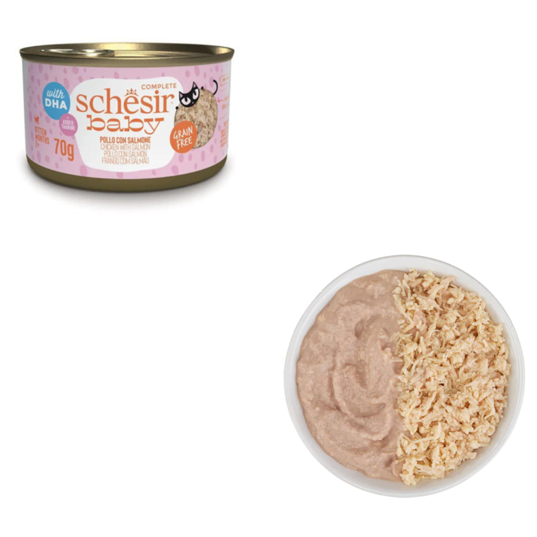 Schesir Baby  Wet Food Mousse & Fillets For Baby Cats Above 1+ Month,  3 x 55g