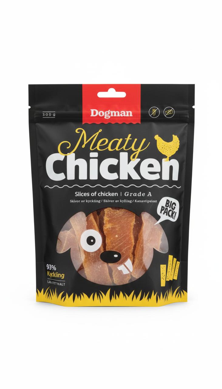 شرائح دوغ مان الجافة بنكهة الدجاج حجم العبوة 300 جم