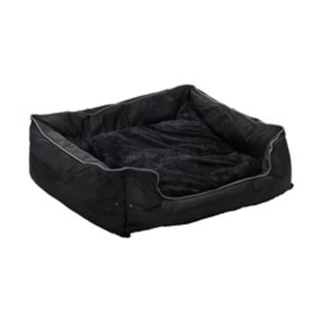 سرير دوغ مان بيضاوي باللون الأسود حجم سمول 