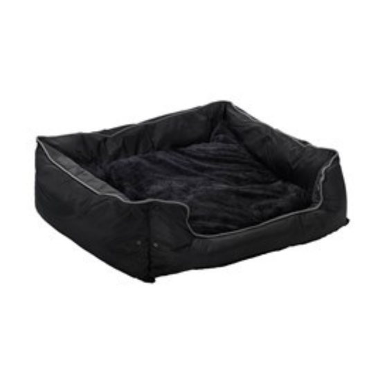سرير دوغ مان بيضاوي باللون الأسود حجم سمول 
