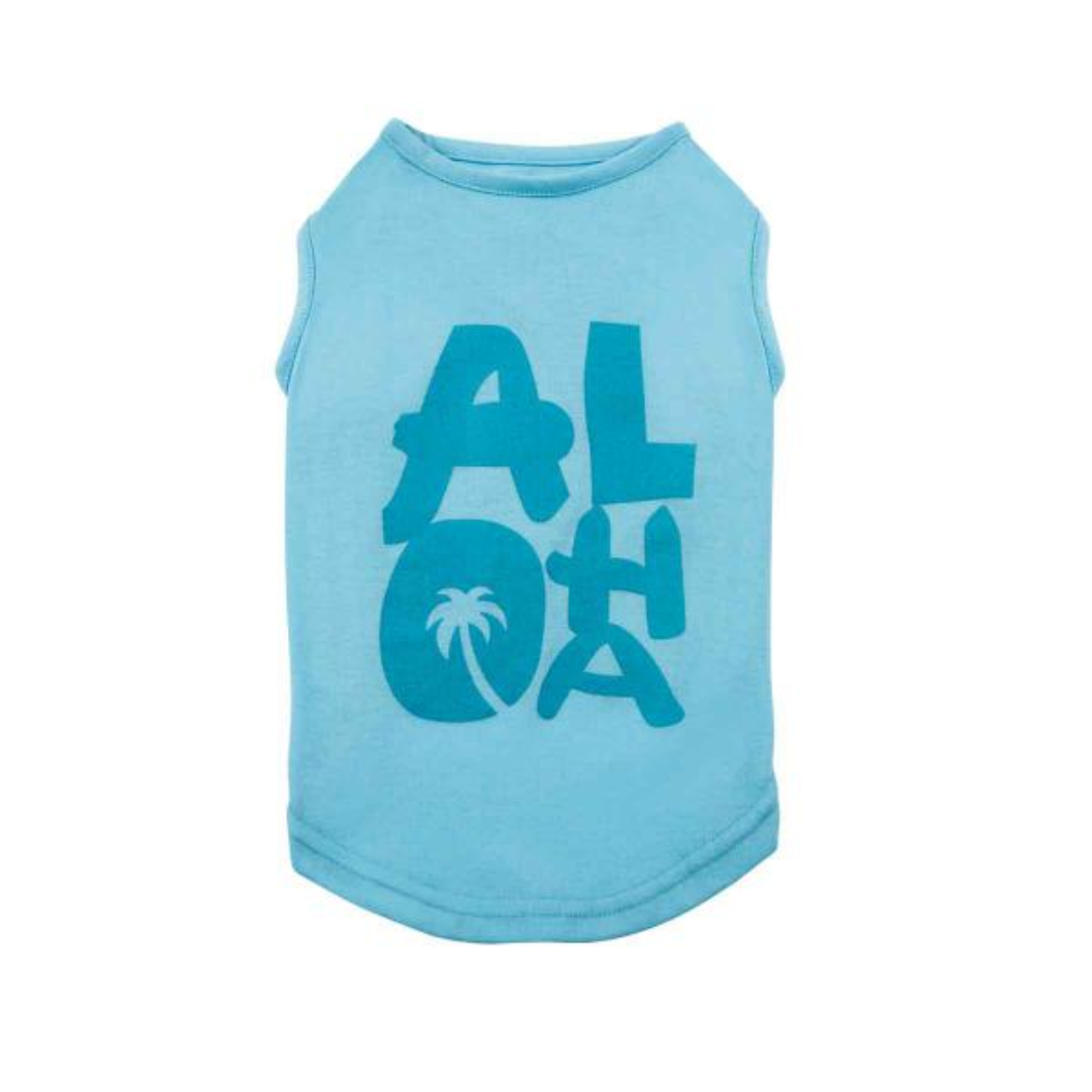 Casual Canine Aloha Tank - Light Blue - Different sizes