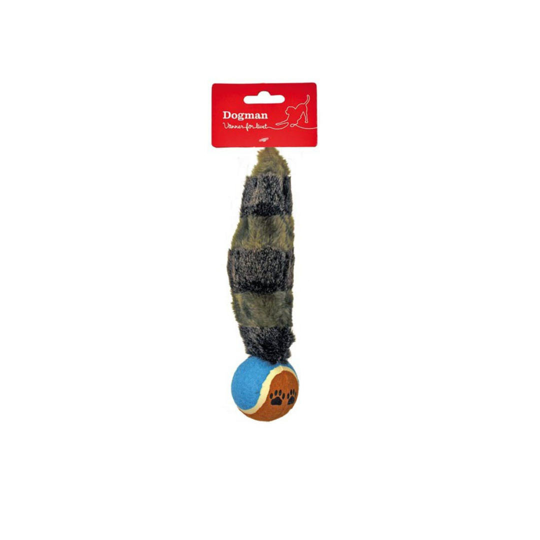 Dogman Toy Ball with tail brown M 25cm