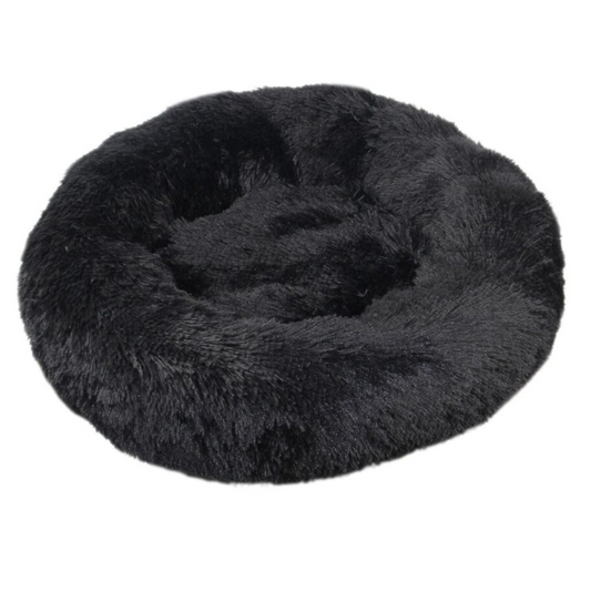 PAF - Soft Plush Round Pet Nests for Dog Cat Sofa 60 CM - Black