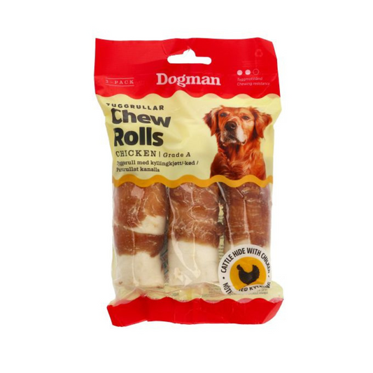 Dogman-Chewing Roll with Chicken 3p White(10cm)