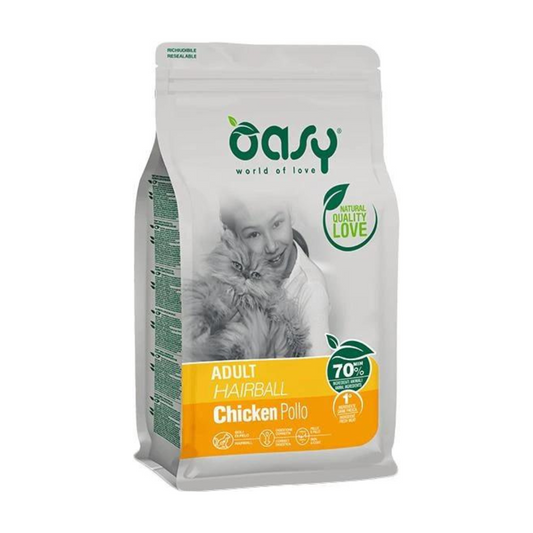 Oasy Cat Dry Food  Adult Hairball Chicken 1.5kg