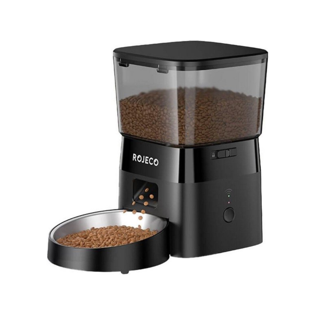 Rojeco- Automatic Cat Feeder WiFi Version Black 2L