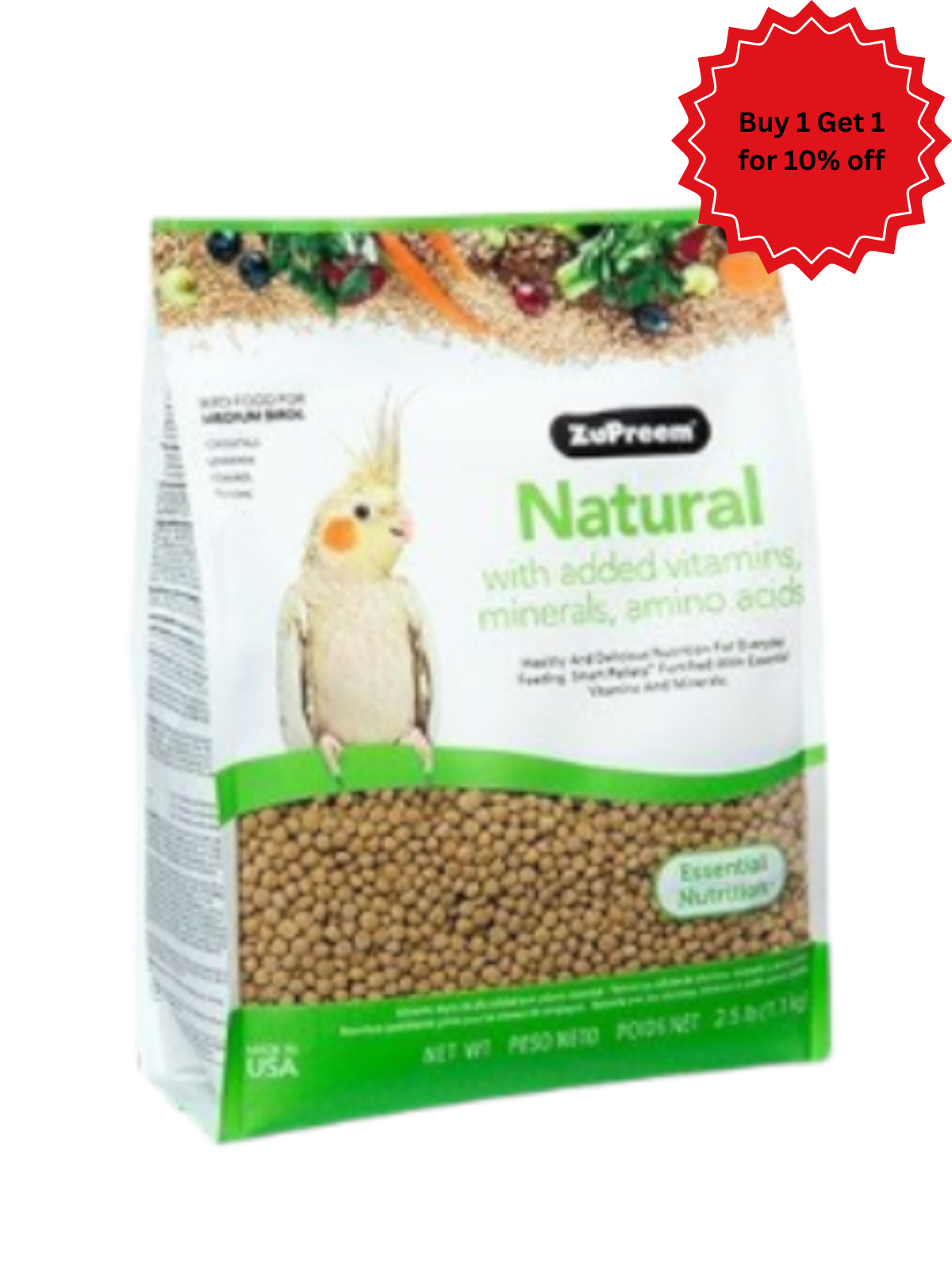 Zupreem -  Natural Avian Diet - Cockatiels 2.5lb (1.13kg)