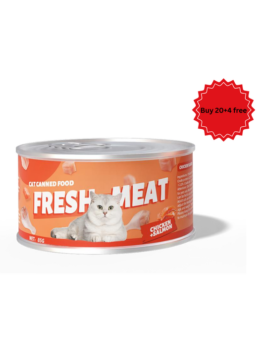 طعام بت مترو الرطب بنكهة الدجاج والسلمون حجم العبوة 85 جم 