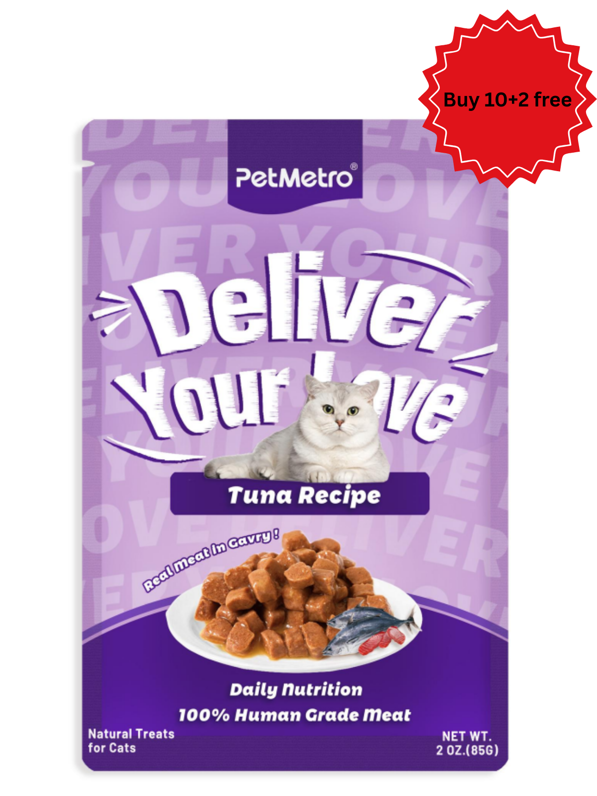 طعام بت مترو الرطب للقطط قطع تونة بالمرق حجم العبوة 85 جم