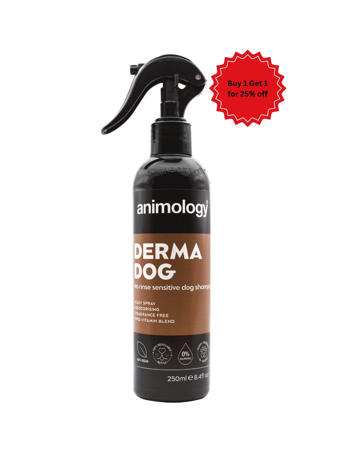 Animology Derma Dog No Rinse Spray Shampoo 250Ml