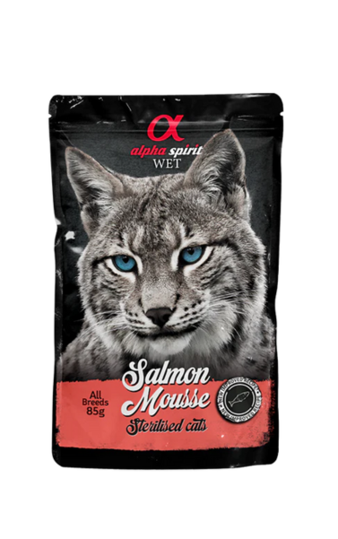 Alpha Spirit  -   Salmon Mousse for Sterilized Cats Pouches 85 g
