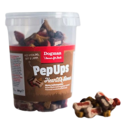 DogMan-Pep Ups Hearts & Bones (Chicken,Beef&Lamb)500g