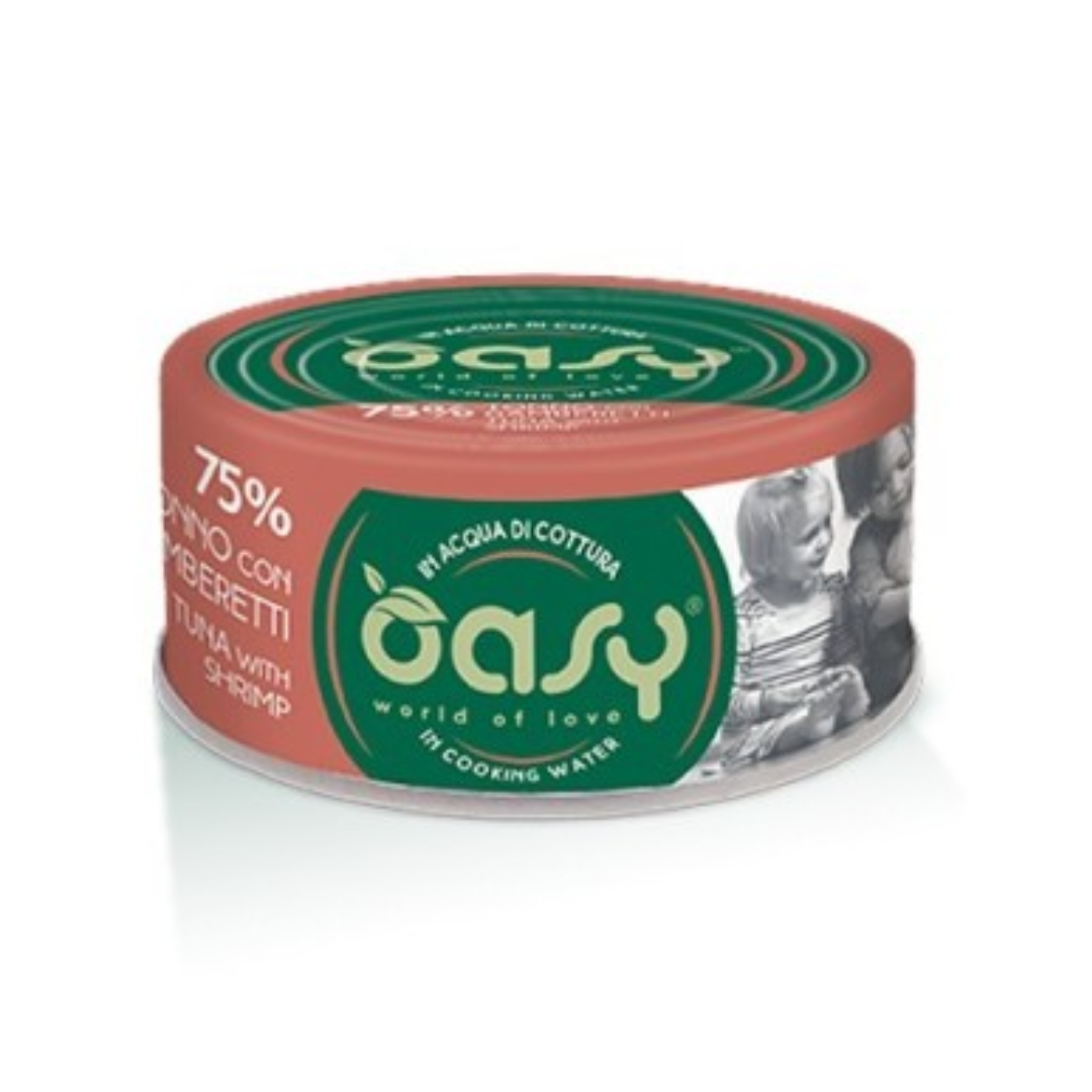 Oasy Wet Food  in Cooking Water Tuna With Shrimp 70g