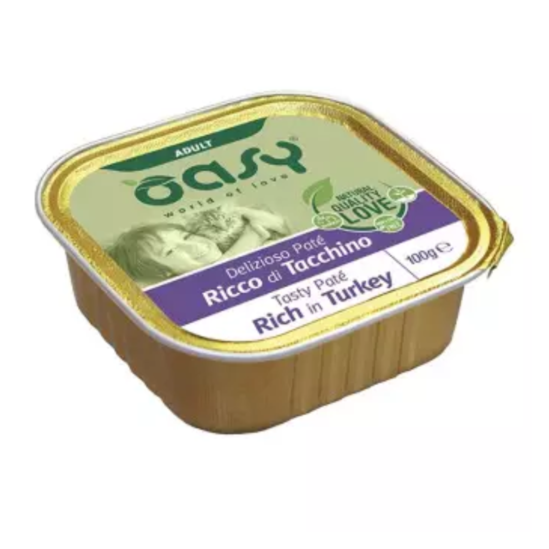 Oasy  Wet Food Tasty Pate Rich in Turkey 100g