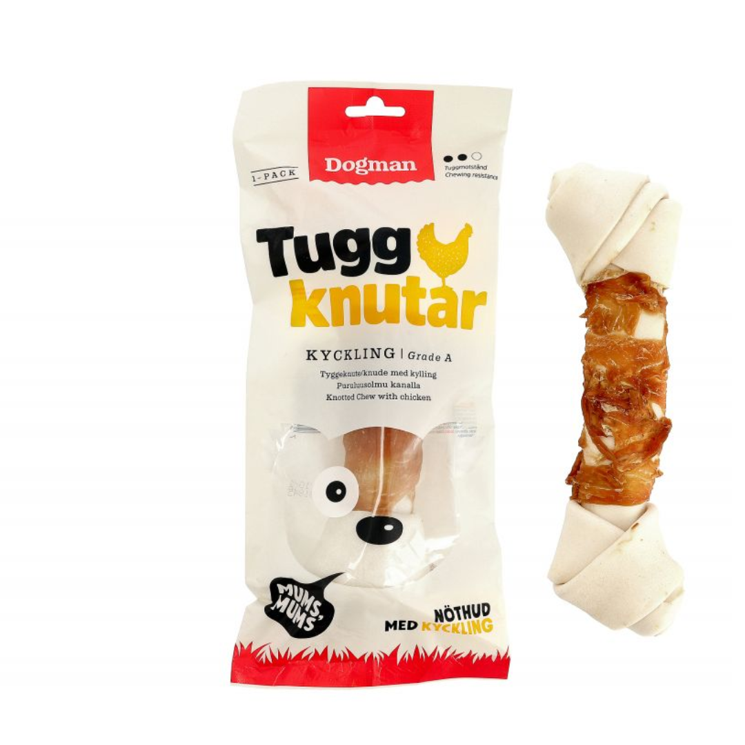 Dogman-Chewing Knot with Chicken White 23cm