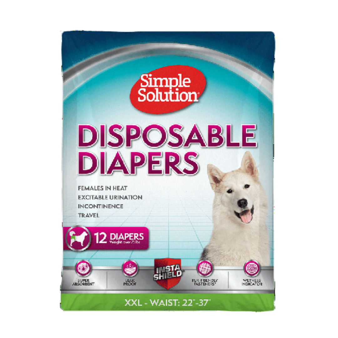 الحل البسيط لحفاضات الكلاب XXL (12 حفاضة).