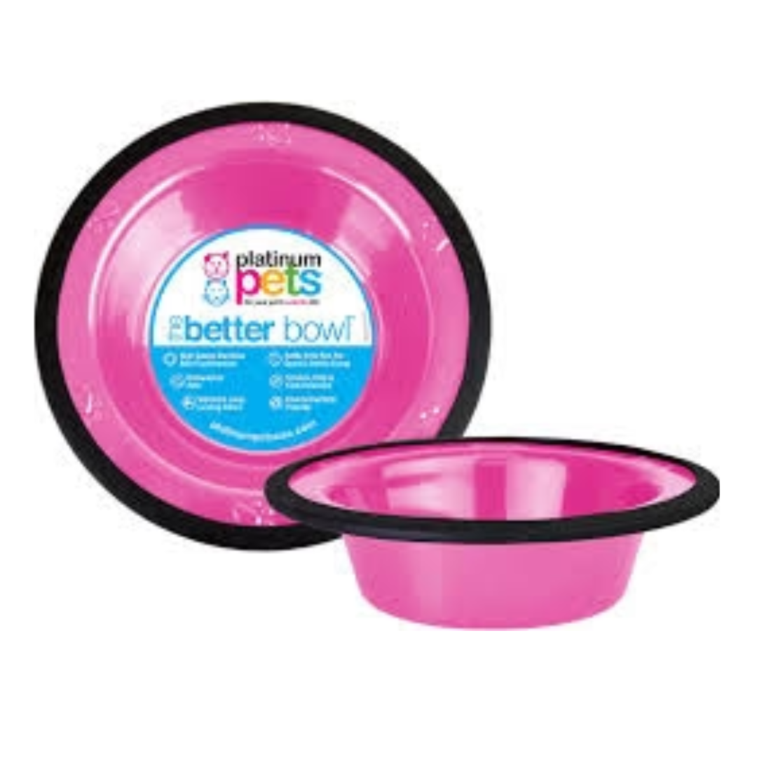 Platinum Pets-Bowl, Wide Rimmed in different sizes ,  Bubble Gum Pink