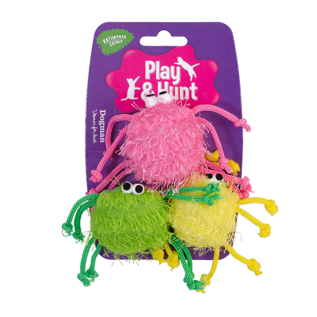 Dogman Spiders colourful 3p, 5 cm