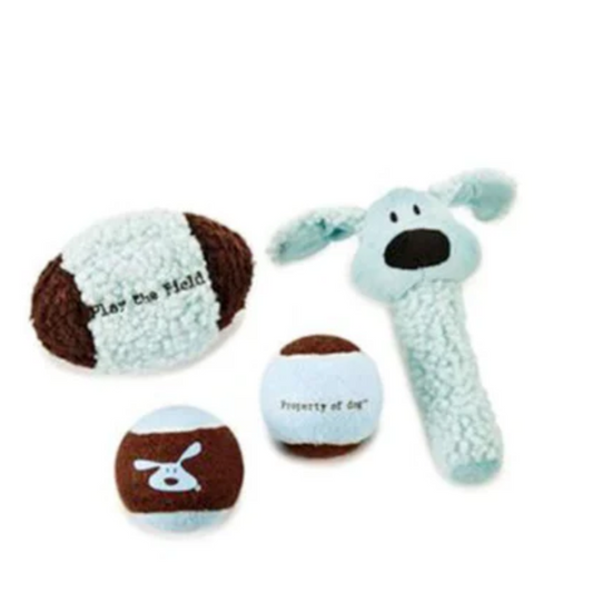 Dog is Good - Play the Field - 4-Piece Toy Gift Packs - Light Blue