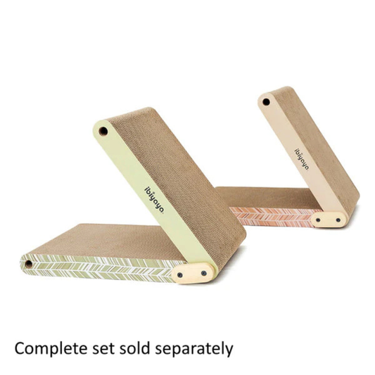 Ibiyaya-Fold-Out Cardboard Cat Scratcher - Sage
