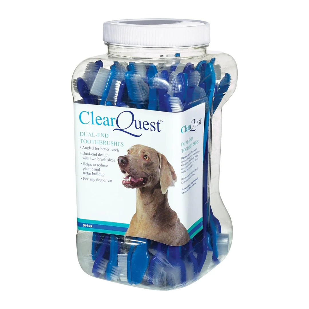 فرشاة PetEdge-ClearQuest ثنائية الأطراف قطعة واحدة