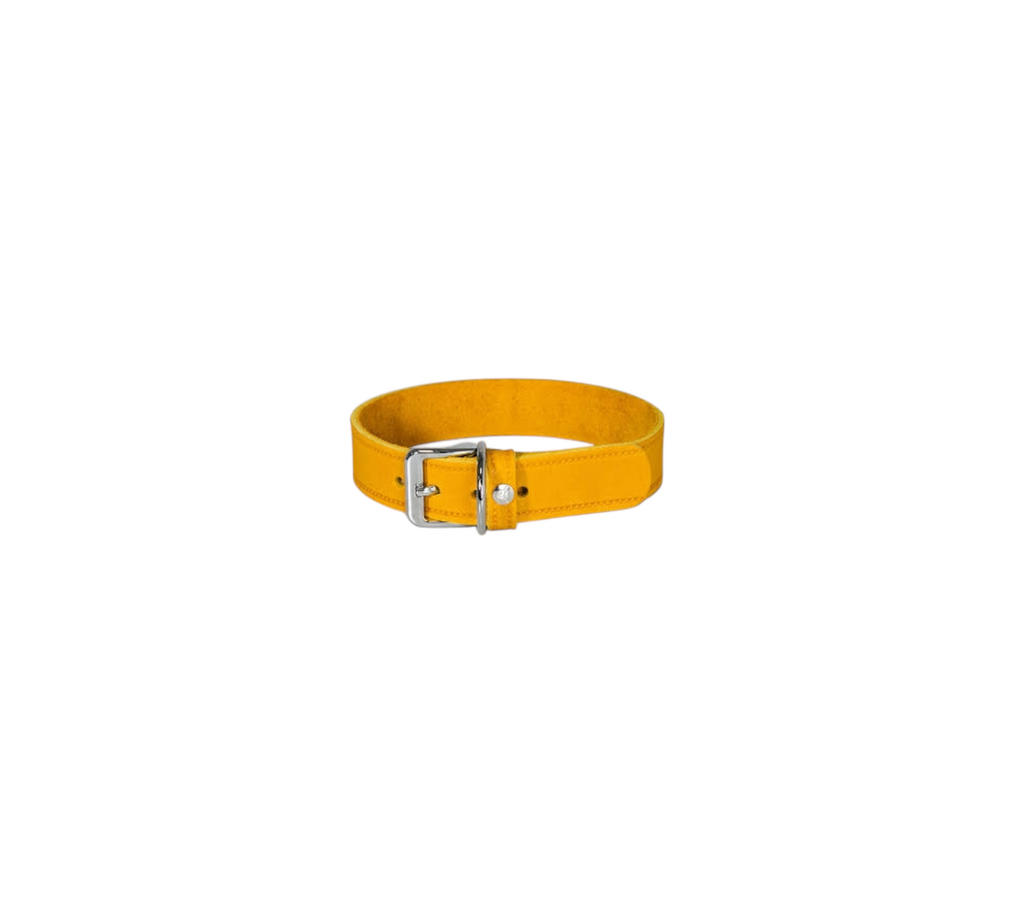 Das Lederband Dog Collar Weinheim Yellow Width 35 mm / Length 42 cm