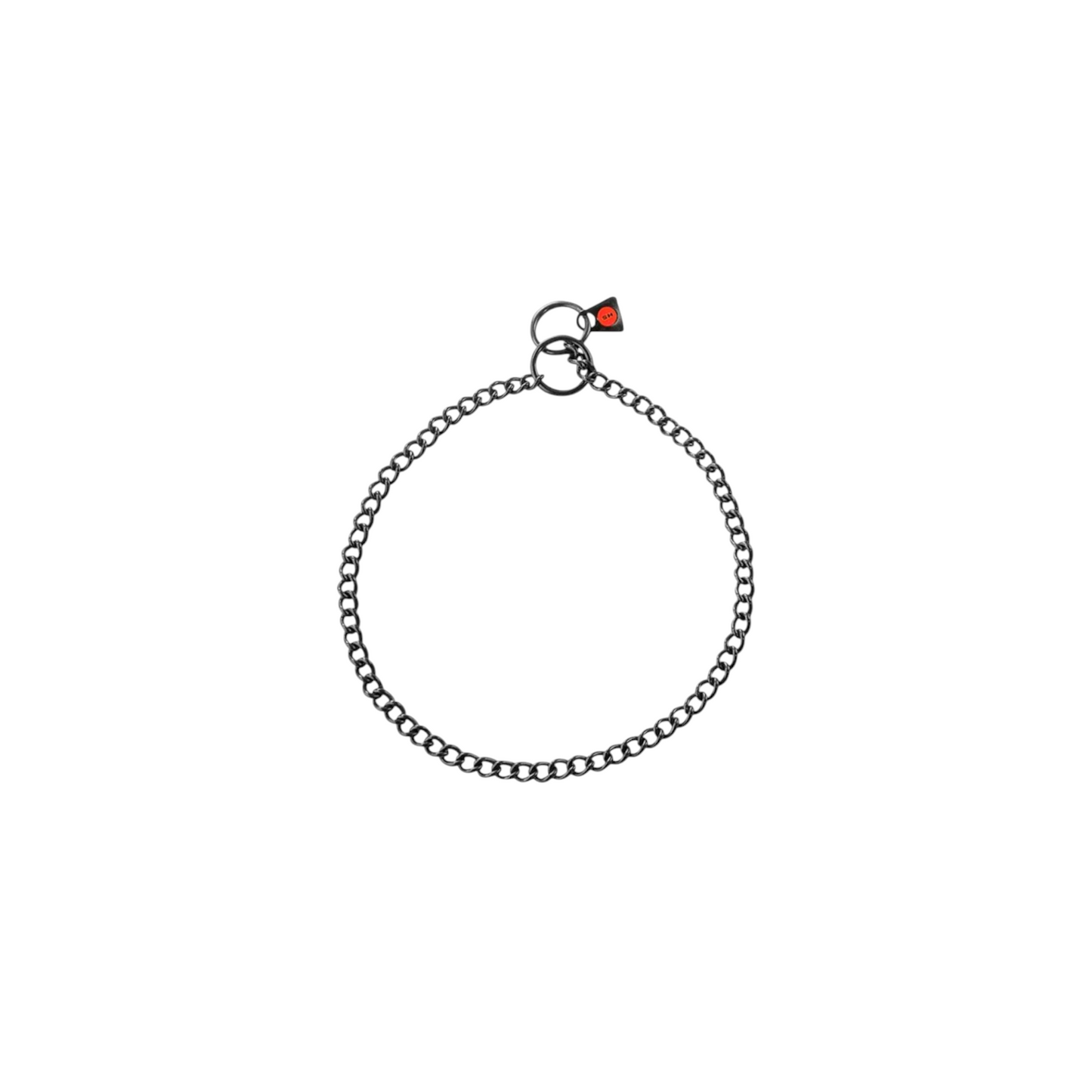 Sprenger-Collar, round links - Stainless steel black, 2.0 mm, 45 cm / 18"