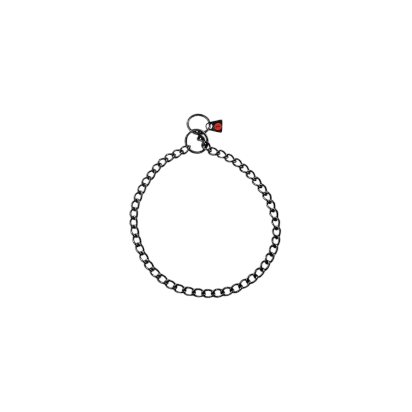 Sprenger-Collar, round links - Stainless steel black, 2.5 mm, 45 cm / 18"