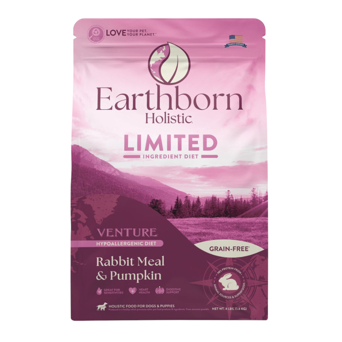 Earthborn Rabbit Meal Dry Food & Pumpkin 1.8 kg