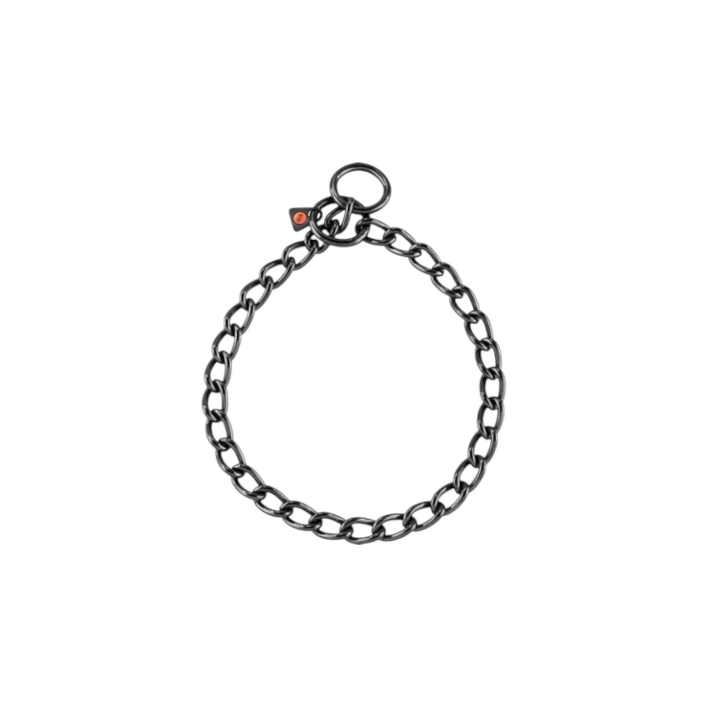 Sprenger-Collar, short links - Stainless steel black, 4.0 mm, 55 cm / 22"