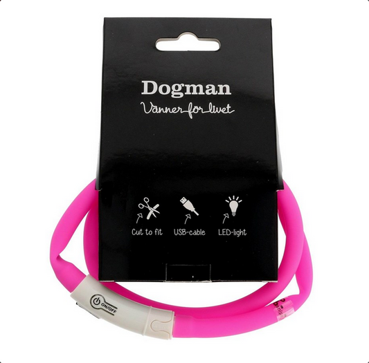 Dogman Led light collar silicone max 65 cm - Pink