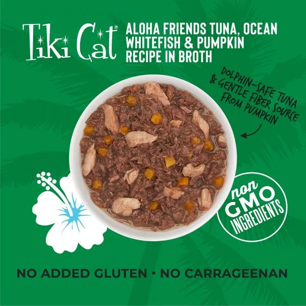 TikiCat Aloha Friends Tuna,Ocean White Fish & Pumpkin Cat wet Food,85gm