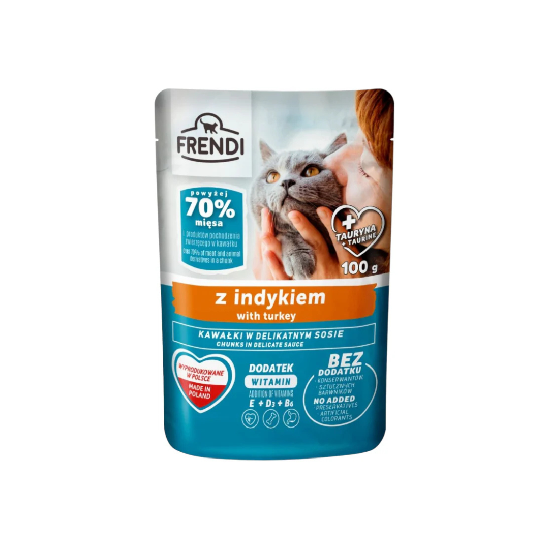 Frendi Wet Food Turkey Pouches - Cat food 100 g