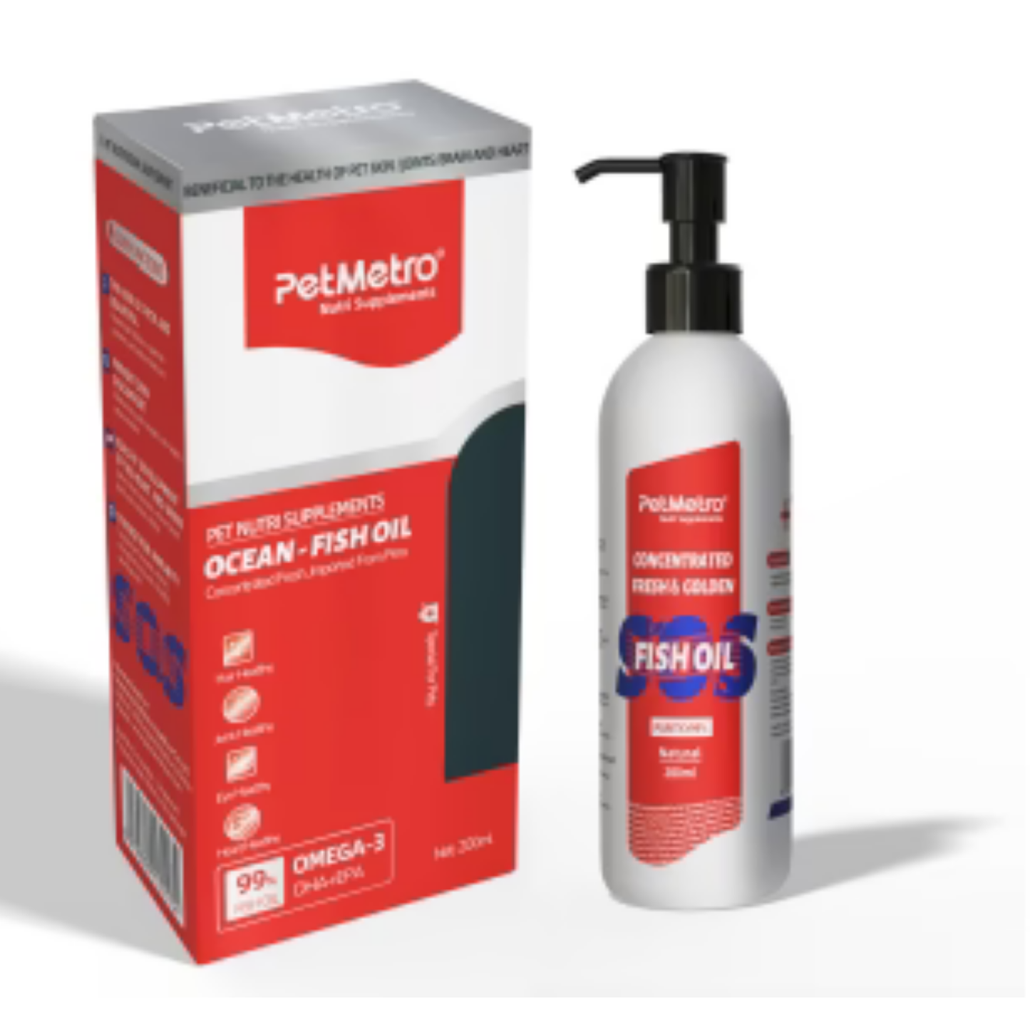 زيت سمك بت مترو للقطط والكلاب حجم العبوة 200 مل