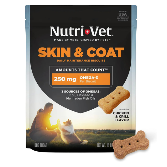 Nutri-Vet Skin & Coat Biscuits for Dogs  16 oz