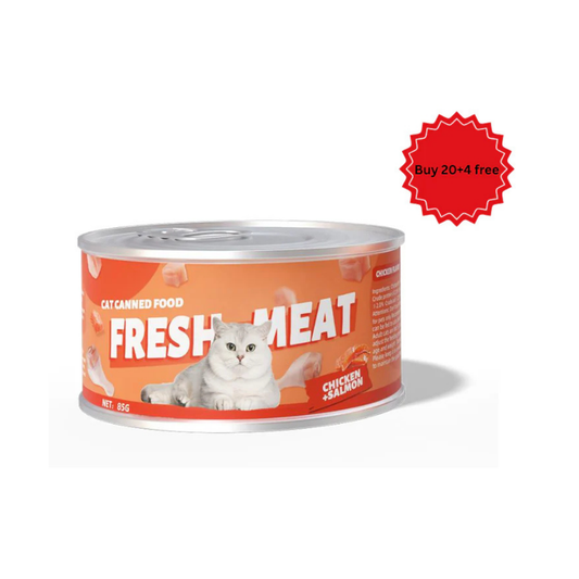 طعام بت مترو الرطب بنكهة الدجاج والسلمون حجم العبوة 85 جم 