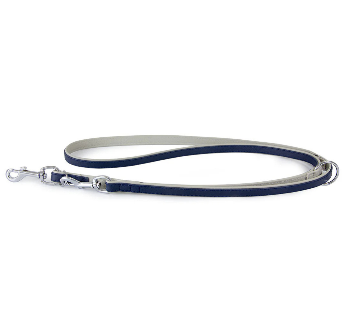 Das Lederband Dog Leash Amsterdam Navy / Grey Width 10 mm / Length 130 cm