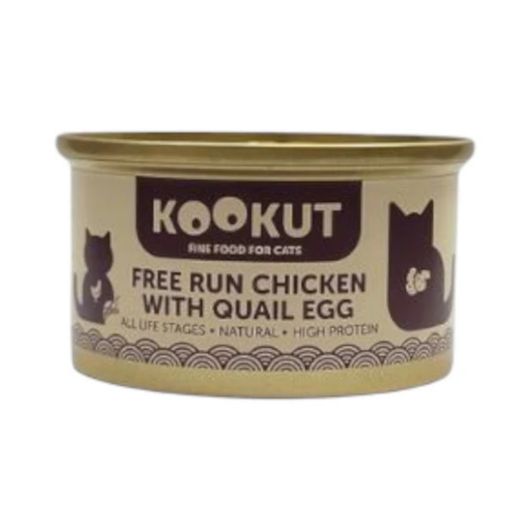 kookut Free Run Chicken with Quail Egg Wet Food For All Ages 70g