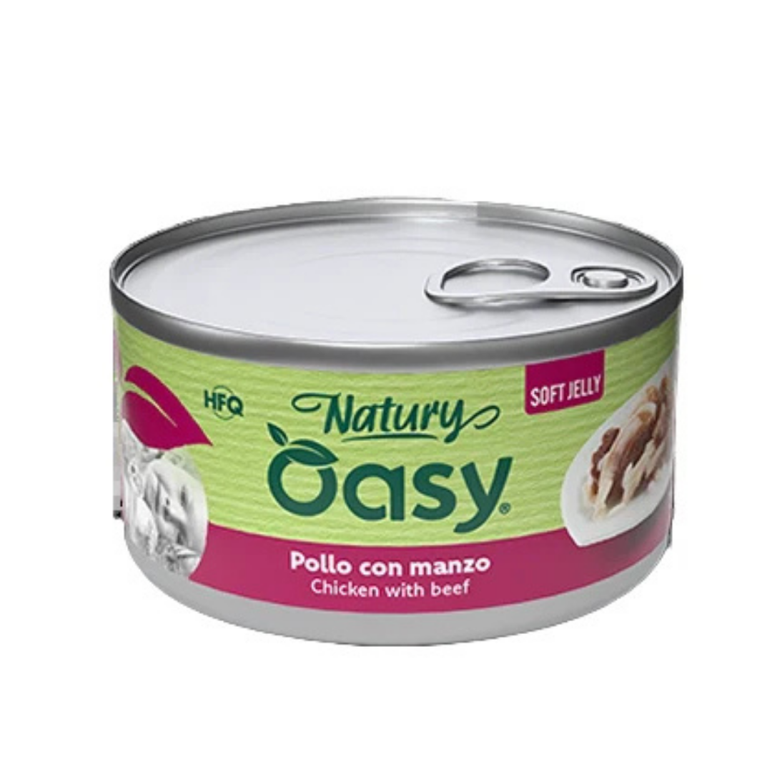 Oasy Wet Cat Natury Soft Jelly - Chicken with Beef 150 gr