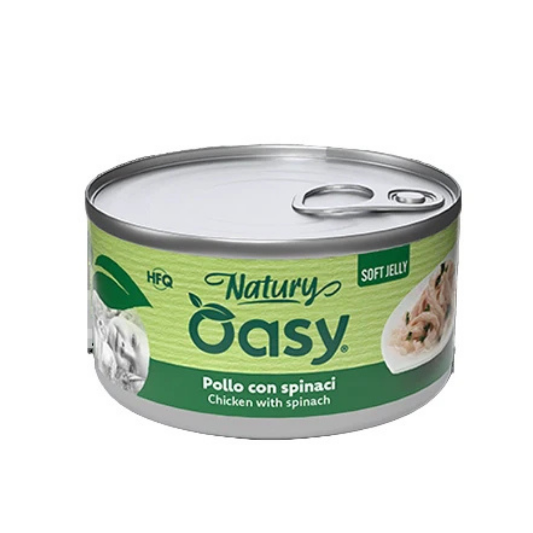 Oasy Wet Cat Natury Soft Jelly - Chicken with SPINACH 150 g
