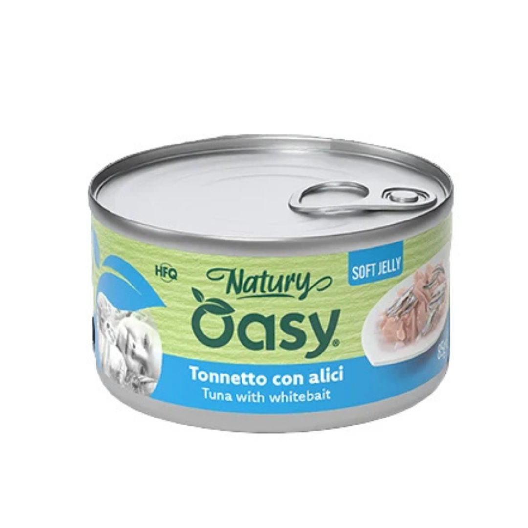 Oasy Wet Cat Natury Soft Jelly - Tuna with Whitebait 150g