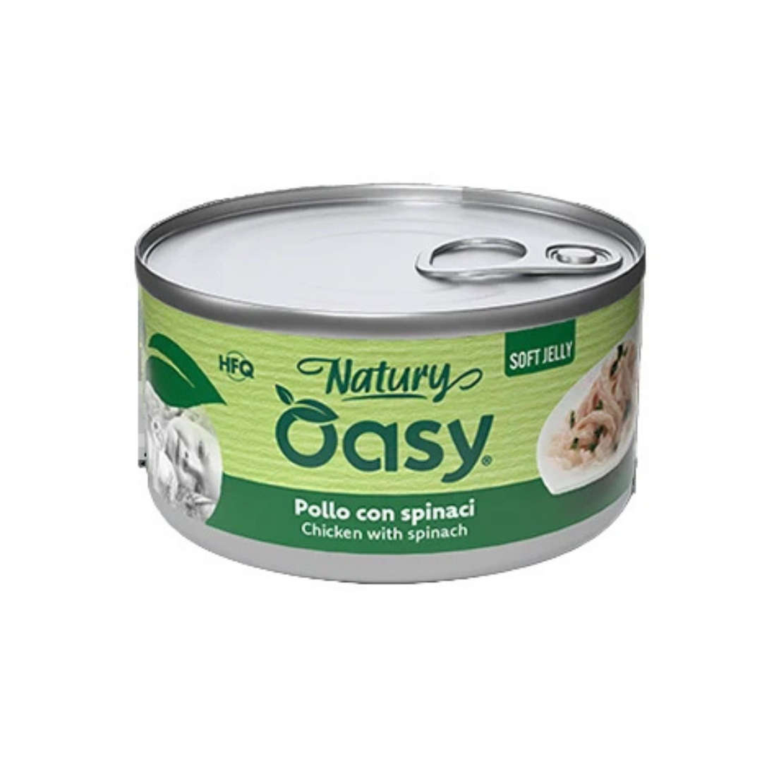 Oasy Wet Cat Natury Soft Jelly - Chicken with SPINACH 85 gr