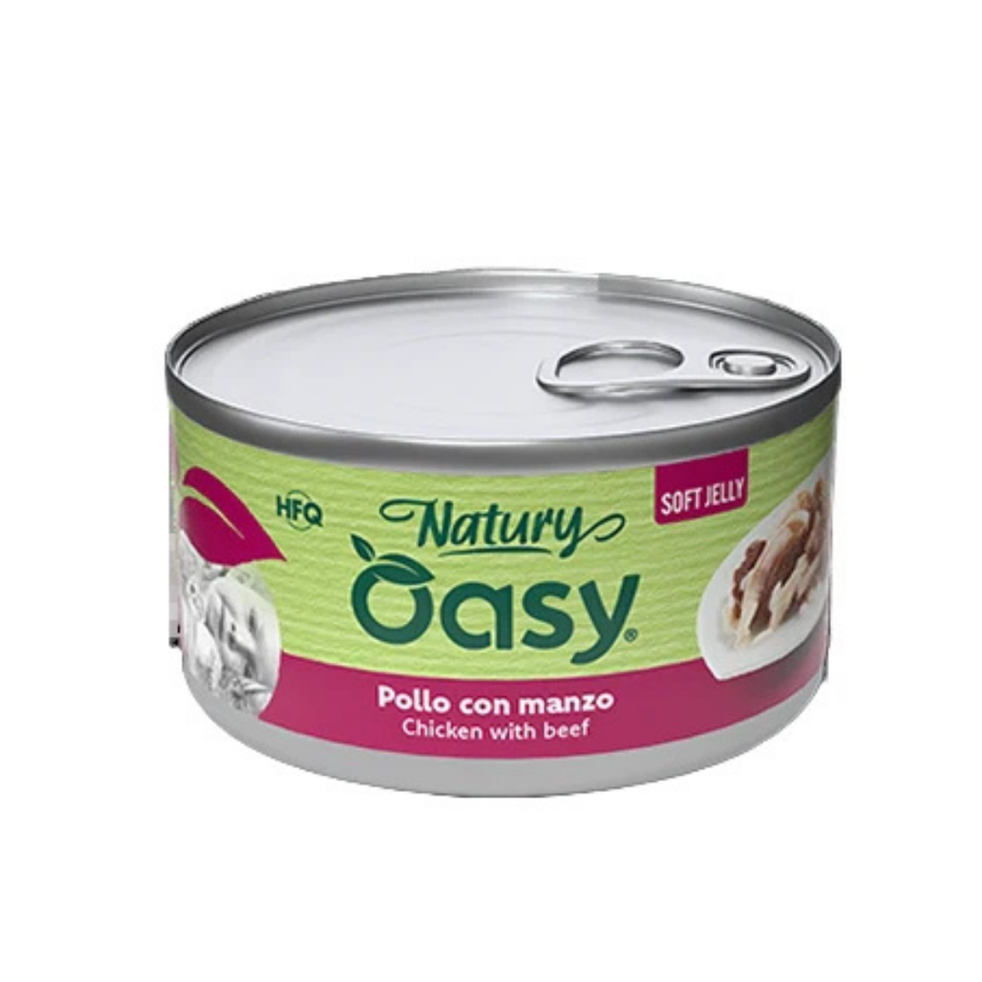 Oasy Wet Cat Natury Soft Jelly - Chicken with Beef 85g