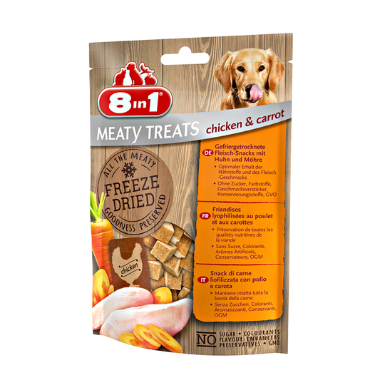 8in1 Meaty Treats Freeze Dried Chicken & Carrots 50 g
